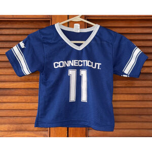 Connecticut Huskies #11 Franklin Sports NCAA Kids Mesh Football Jersey Size S
